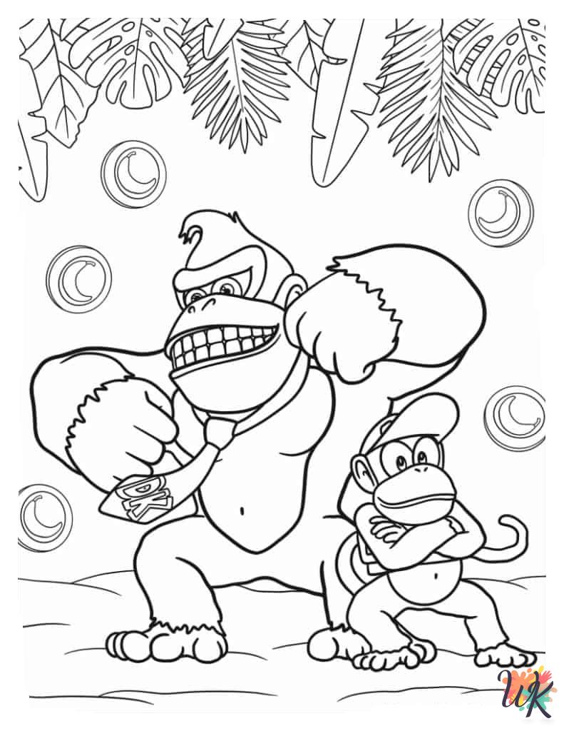 Donkey Kong coloring pages printable free