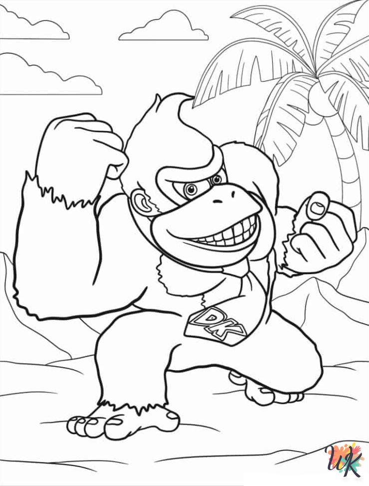Donkey Kong decorations coloring pages