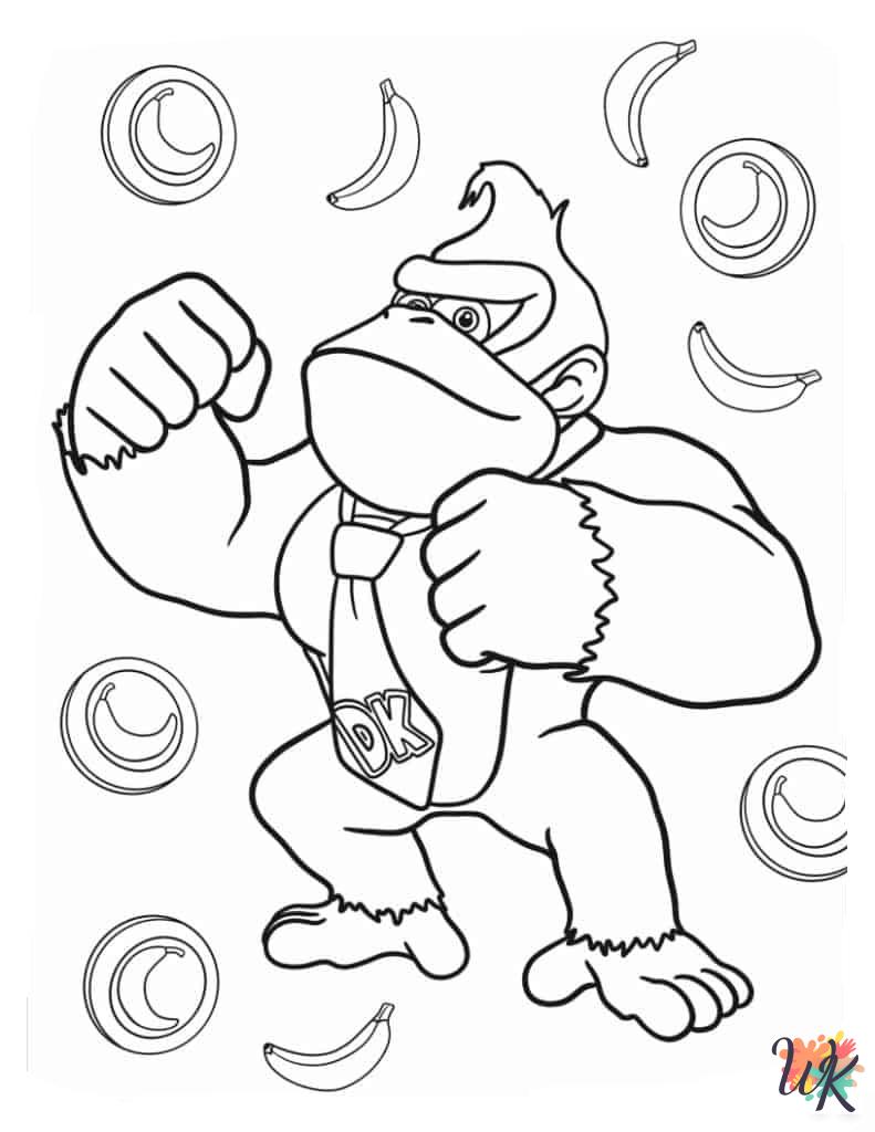 cute Donkey Kong coloring pages