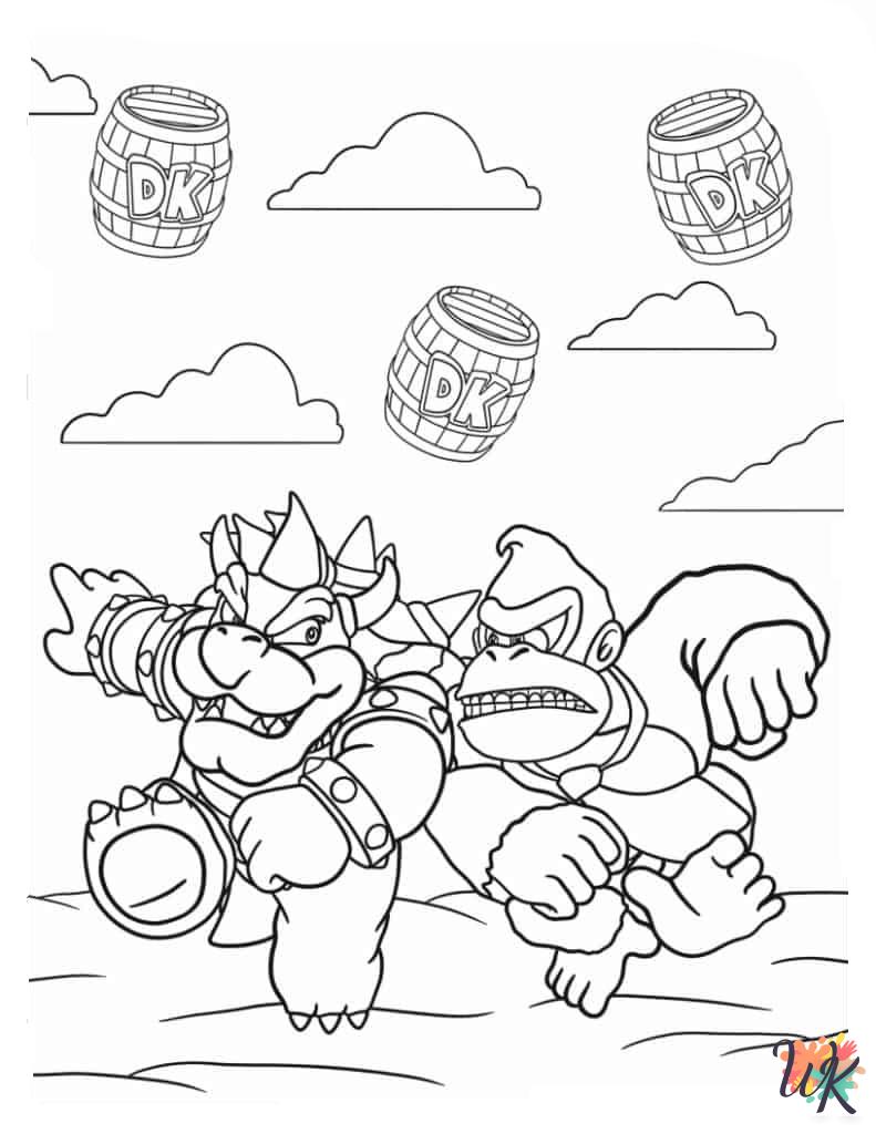Donkey Kong coloring pages easy