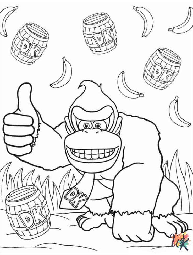 Donkey Kong coloring pages for preschoolers