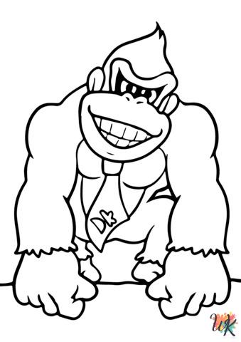 kawaii cute Donkey Kong coloring pages