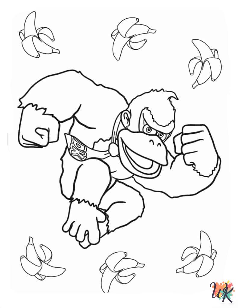 coloring pages for kids Donkey Kong