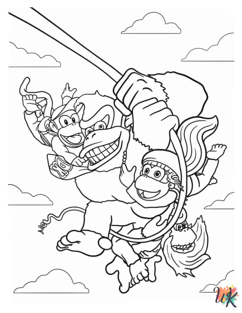 free Donkey Kong coloring pages for kids