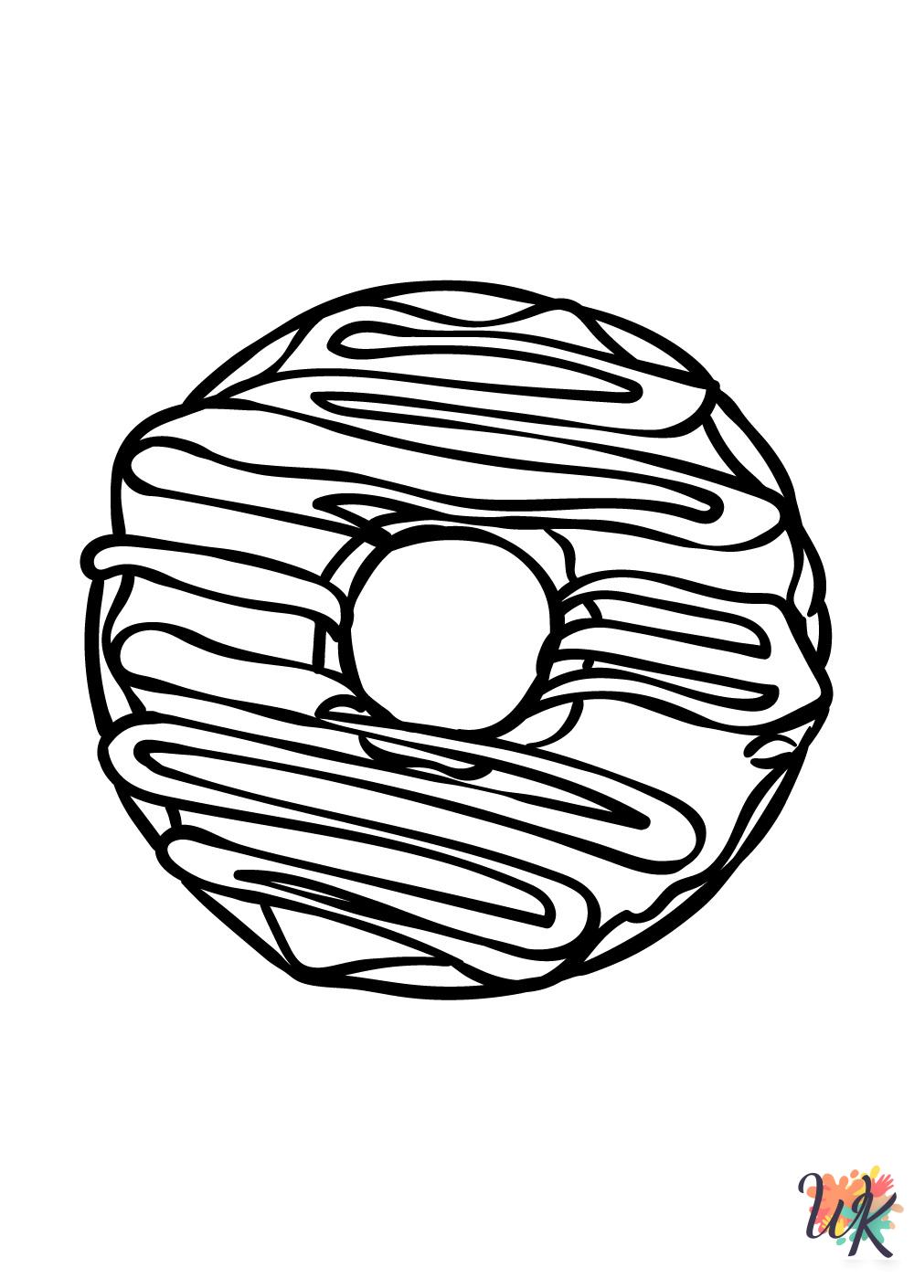 easy cute Donut coloring pages