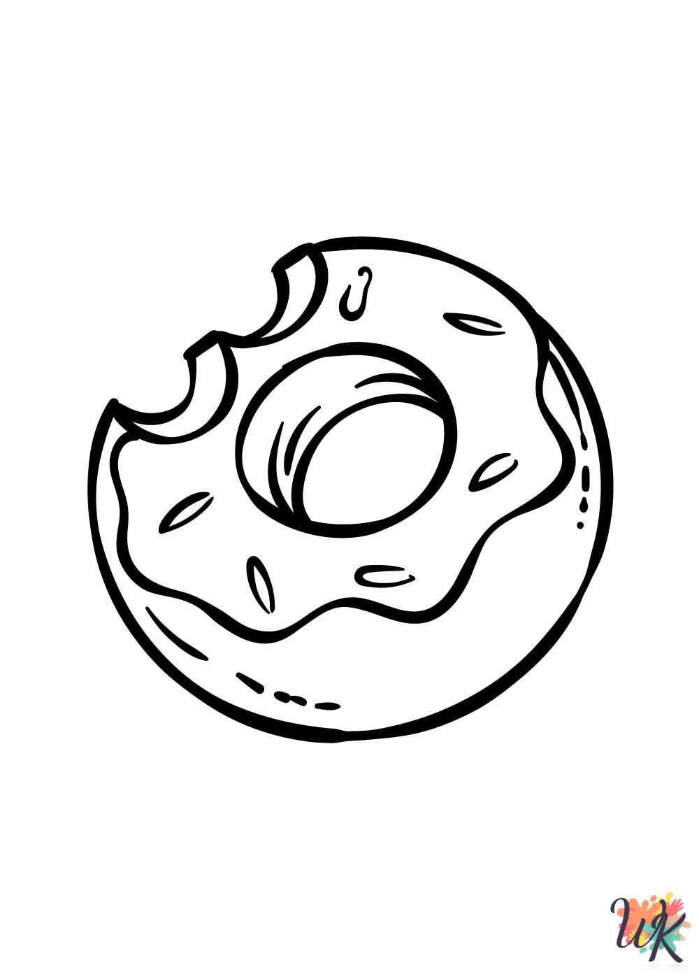 Donut coloring pages printable free