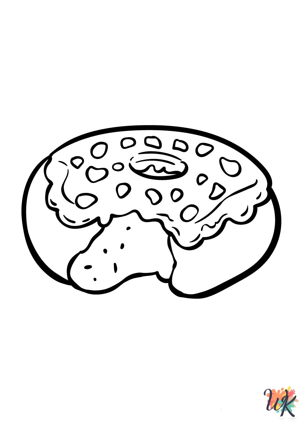 Donut coloring pages to print