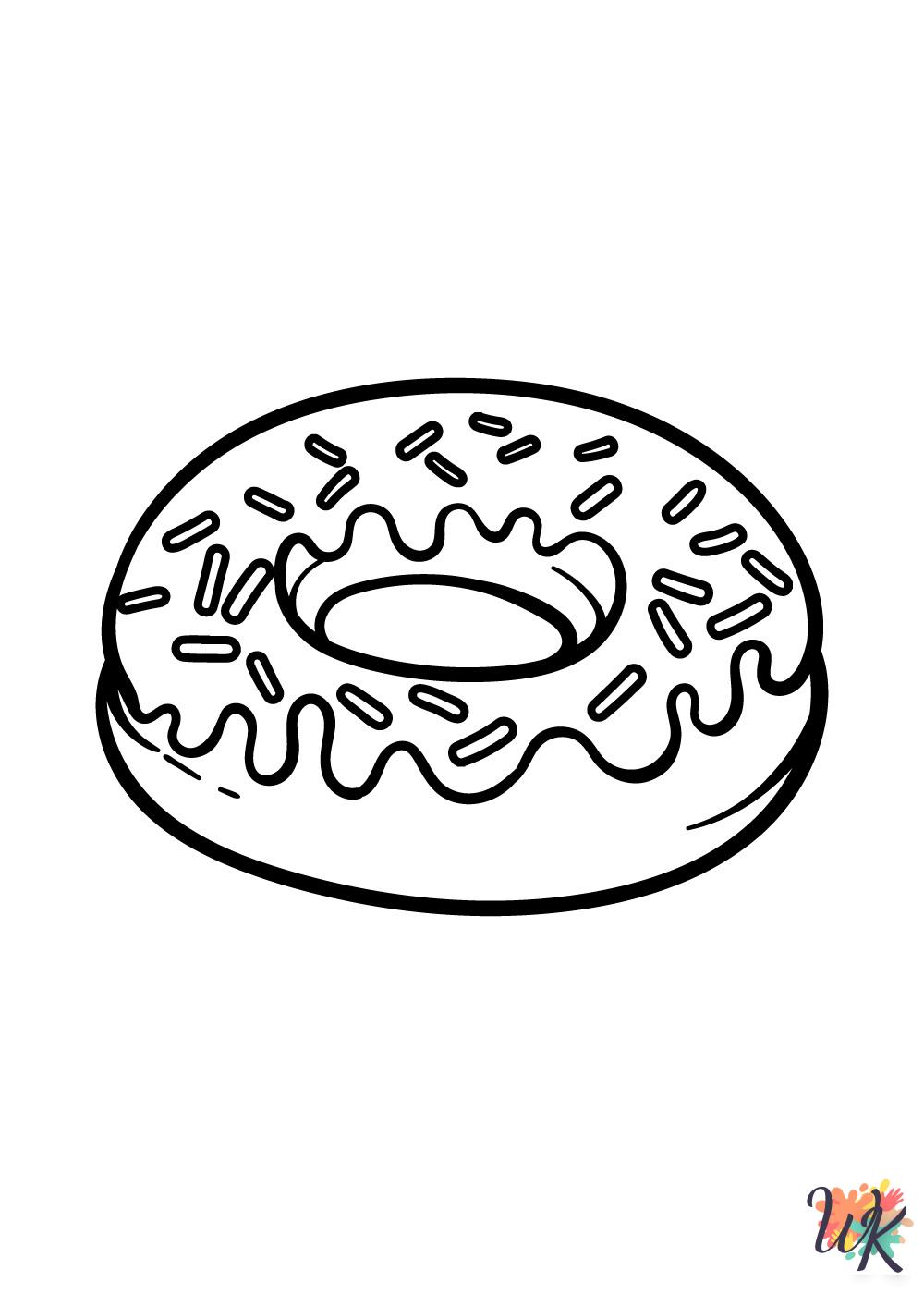free Donut coloring pages for kids