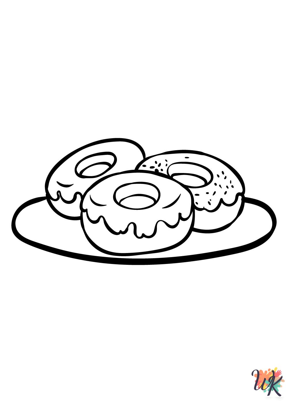 Donut cards coloring pages