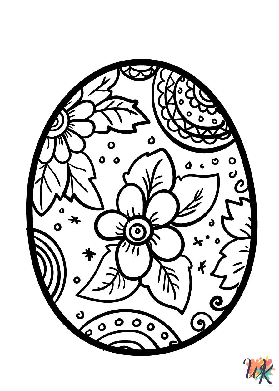 free printable Easter Eggs coloring pages for adults