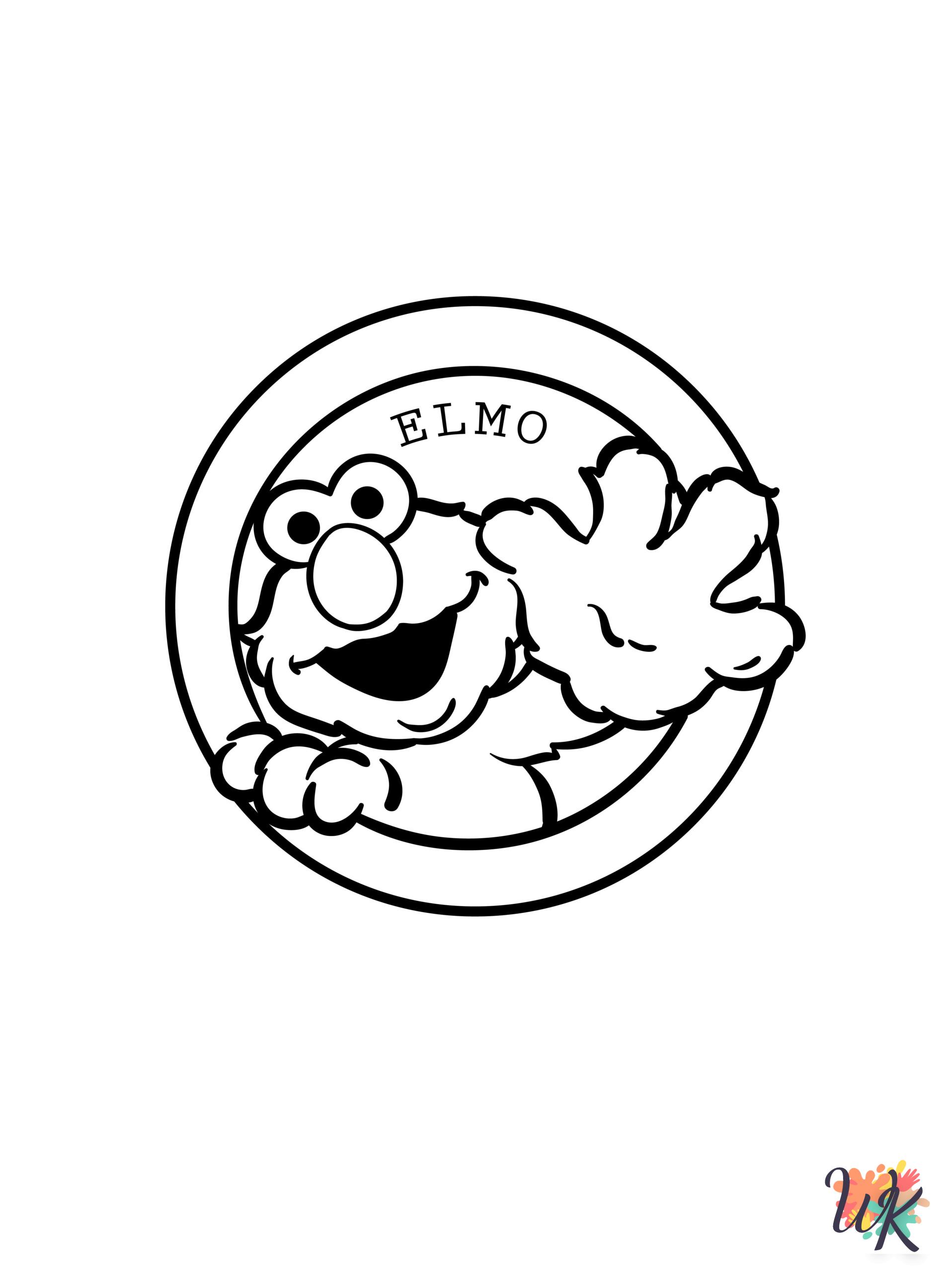 grinch cute Elmo coloring pages