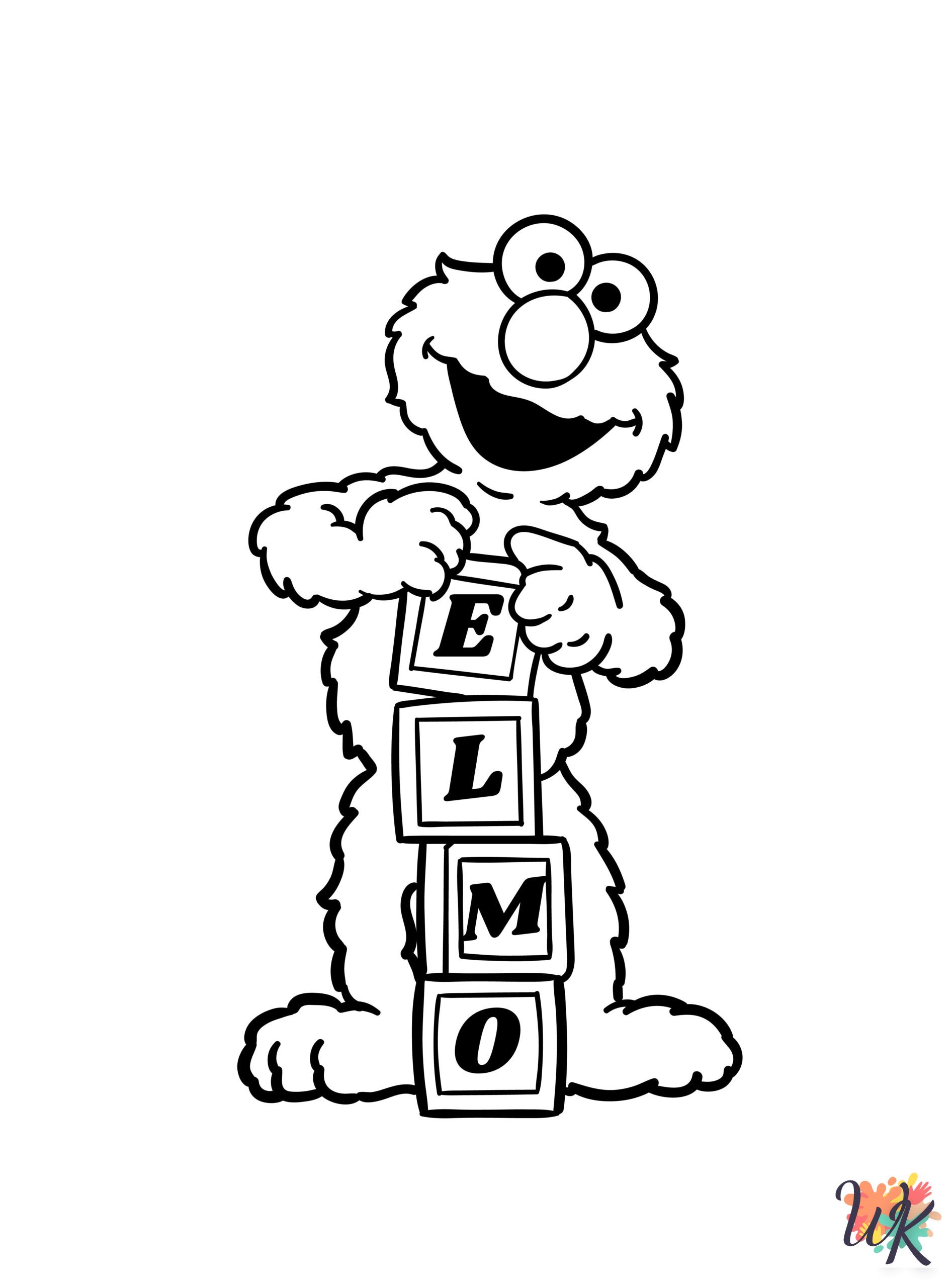 detailed Elmo coloring pages for adults