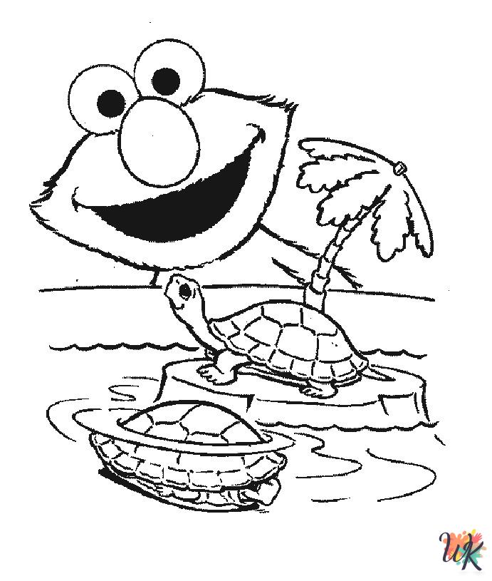 Elmo coloring pages for adults easy