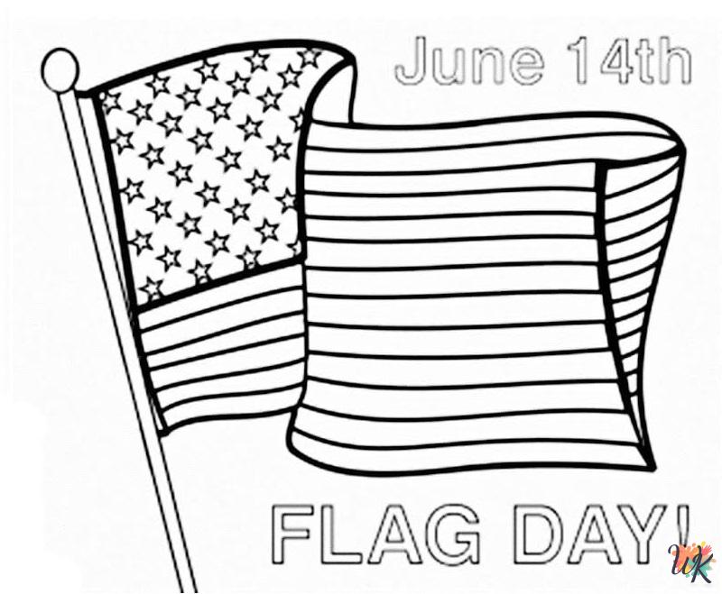 free full size printable Flag Day coloring pages for adults pdf