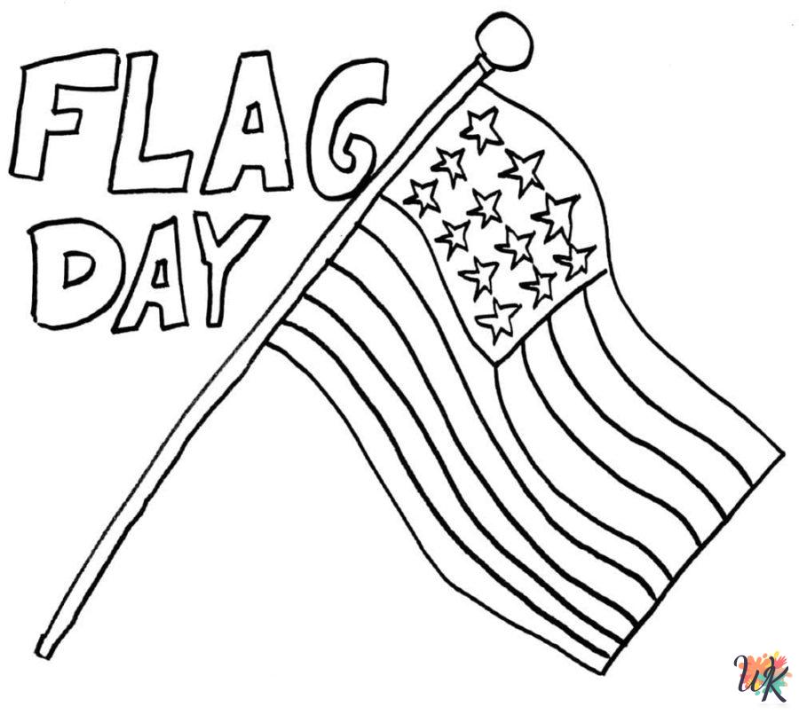 Flag Day coloring pages easy 1