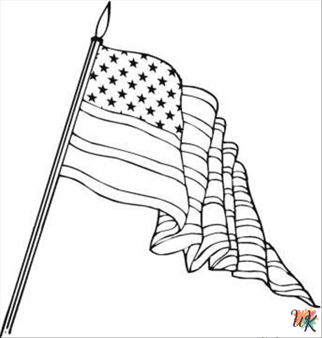 Flag Day coloring pages for adults easy