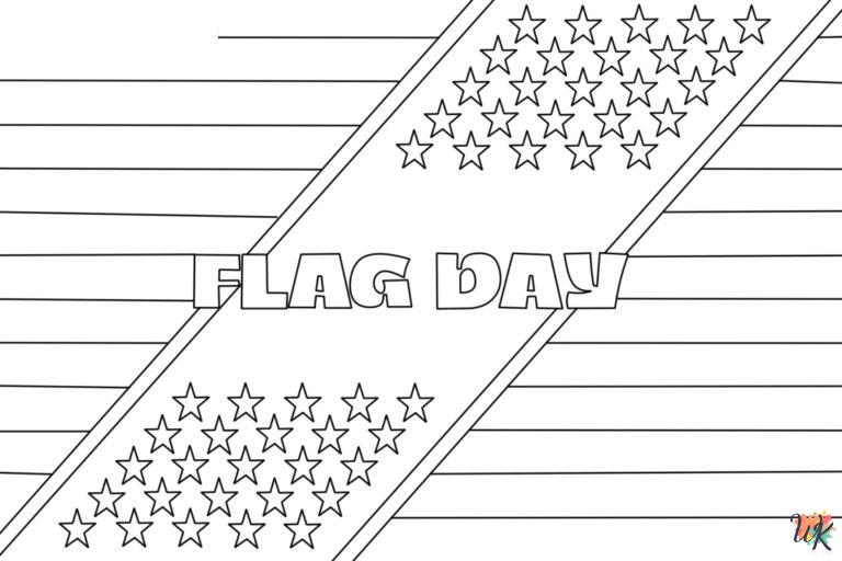 free Flag Day tree coloring pages 2