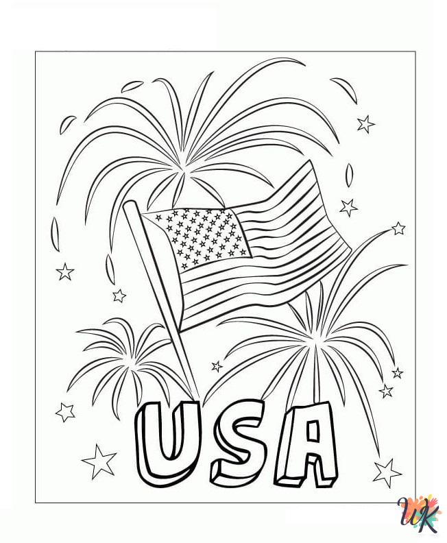 coloring Flag Day pages