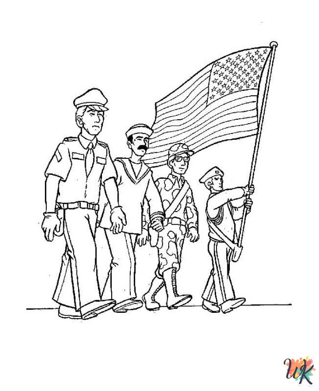 free Flag Day tree coloring pages