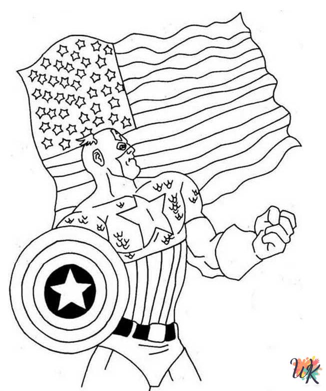 vintage Flag Day coloring pages