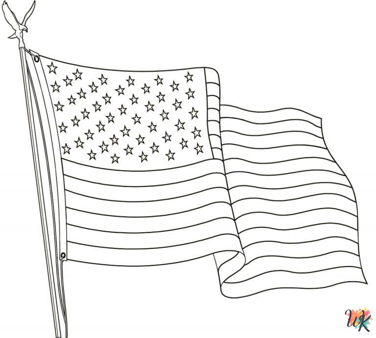 free coloring Flag Day pages