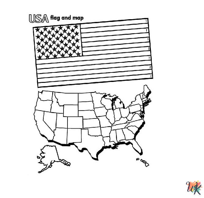 Flag Day ornaments coloring pages