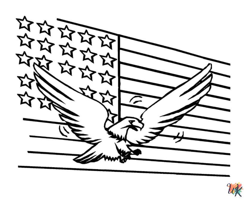 Flag Day coloring pages easy