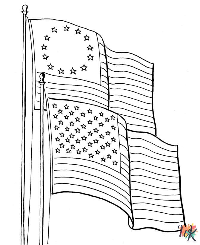 free Flag Day coloring pages printable