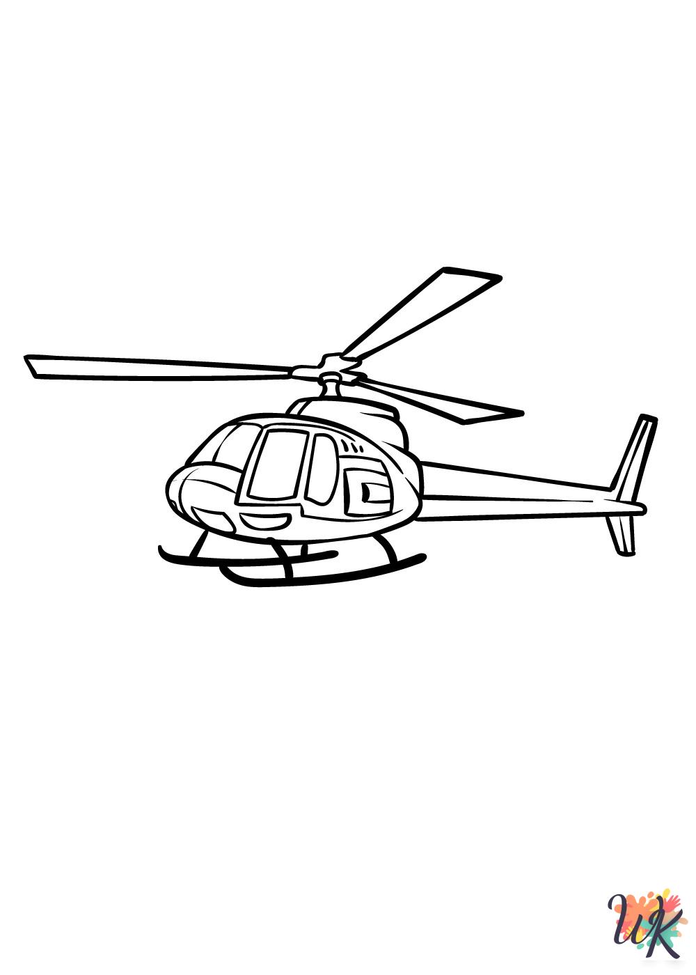 detailed Helicopter coloring pages for adults