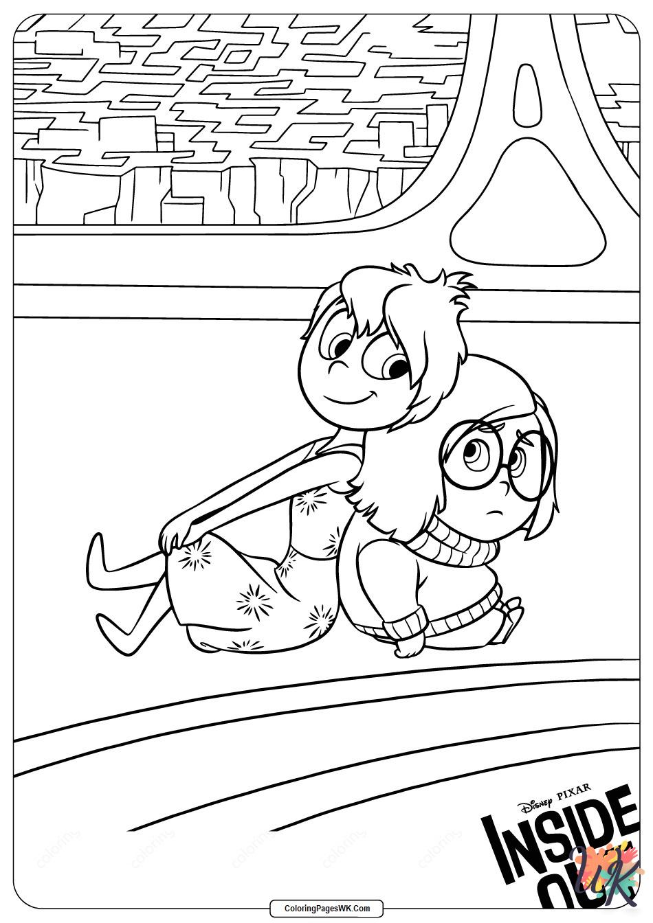 Inside Out coloring pages easy