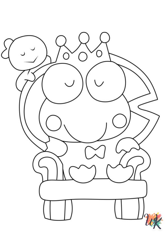 detailed Keroppi coloring pages for adults
