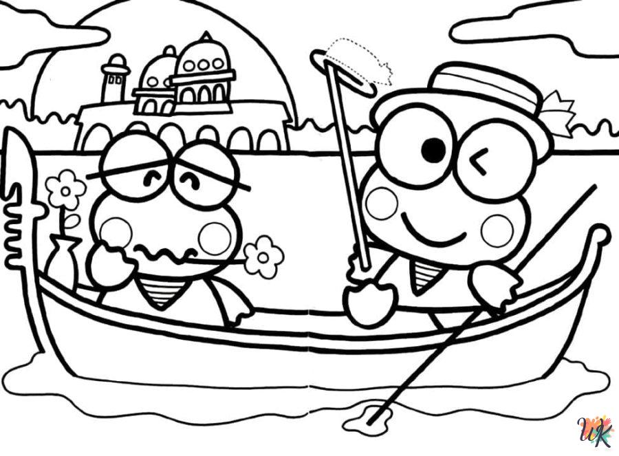 Keroppi coloring book pages