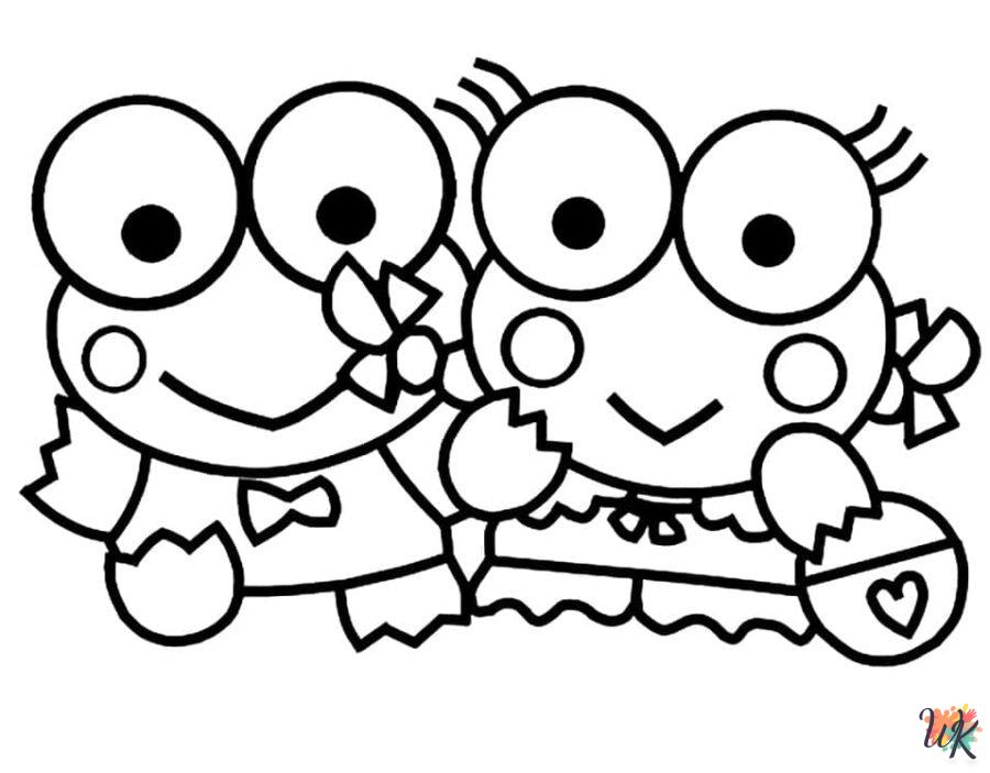 free Keroppi coloring pages printable