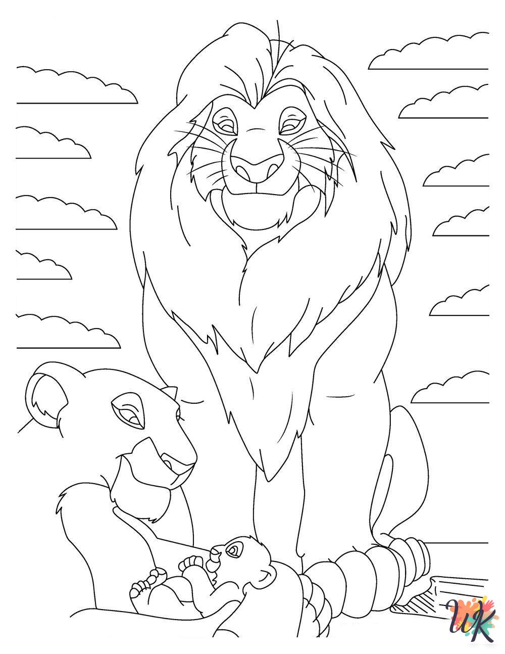 kawaii cute Lion King coloring pages 1