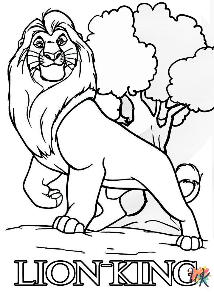 easy cute Lion King coloring pages