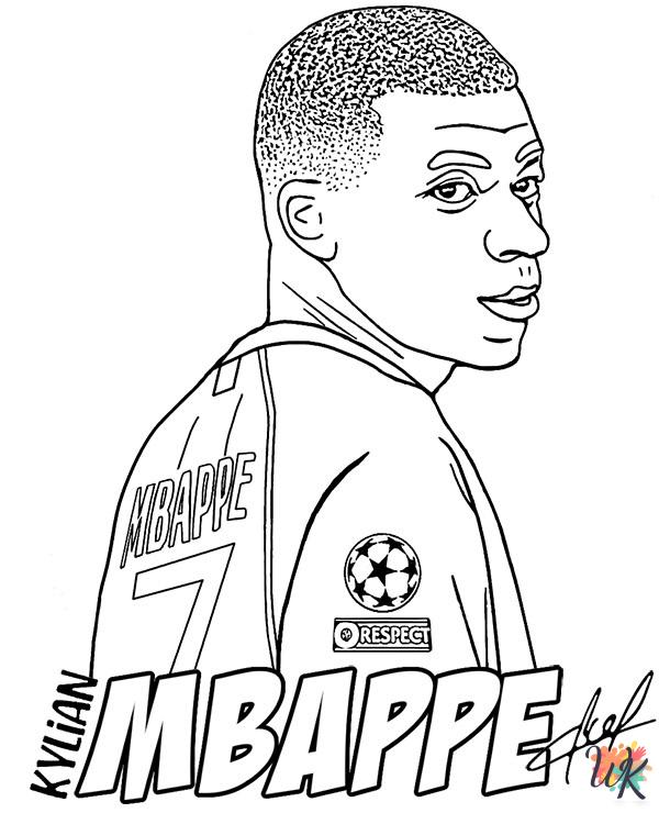 detailed Mbappe coloring pages for adults