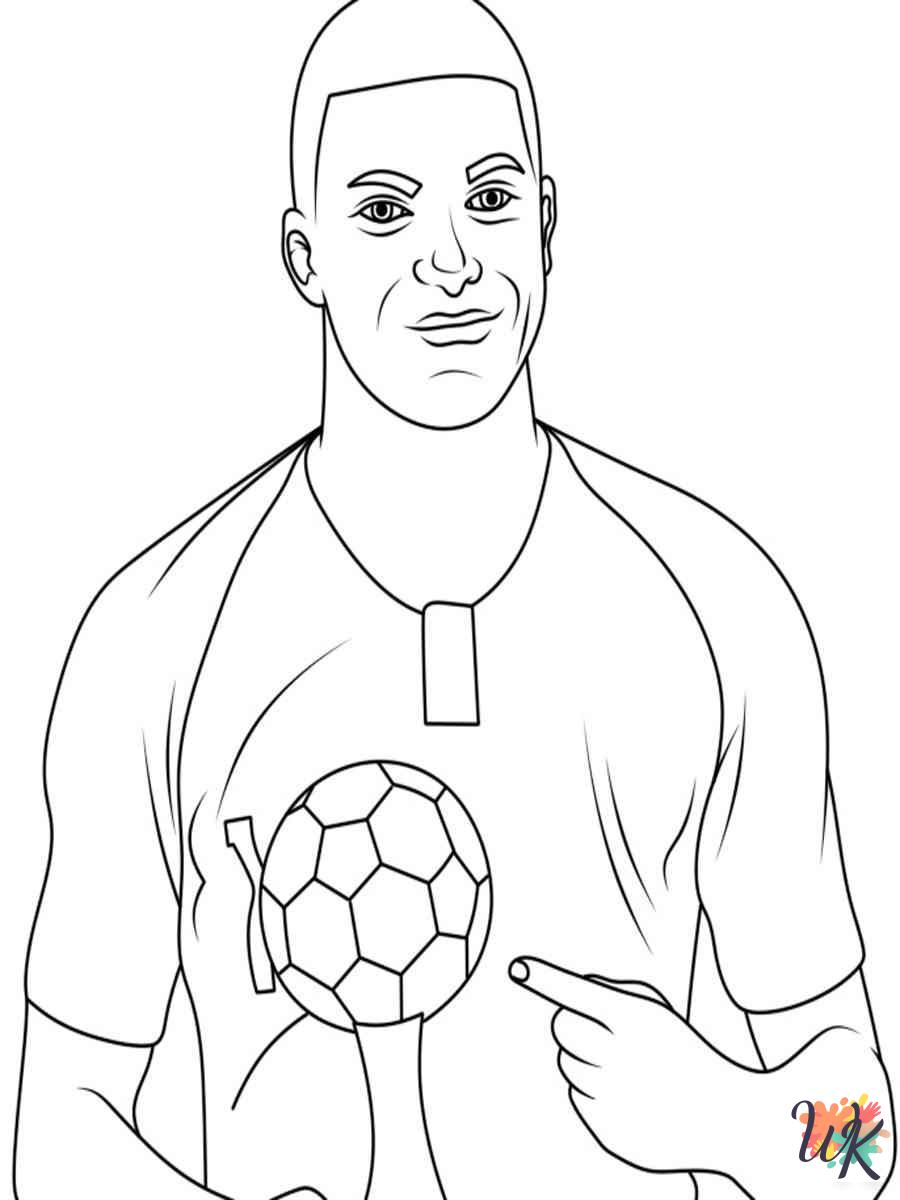 easy cute Mbappe coloring pages