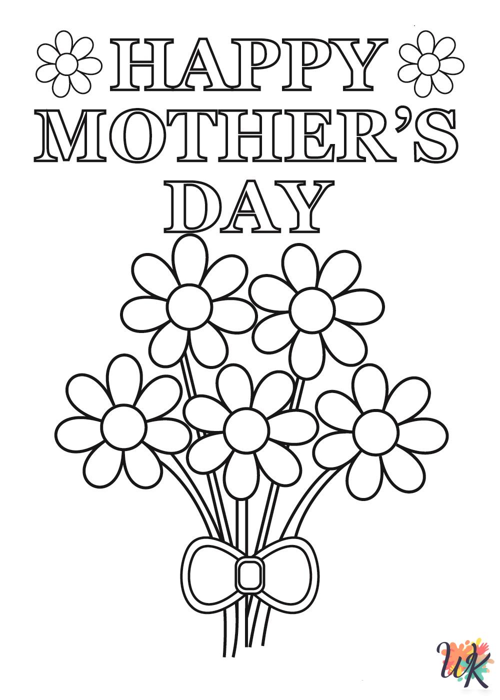easy cute Mother’s day coloring pages