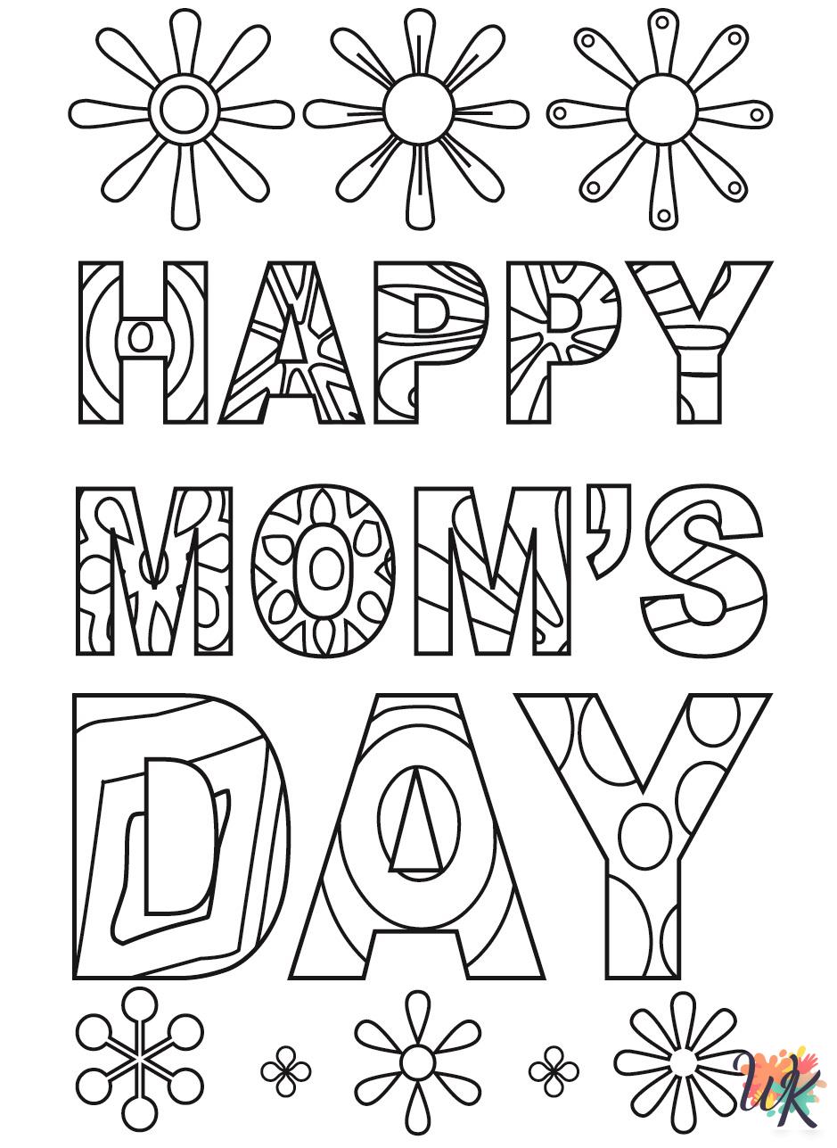 easy Mother's day coloring pages