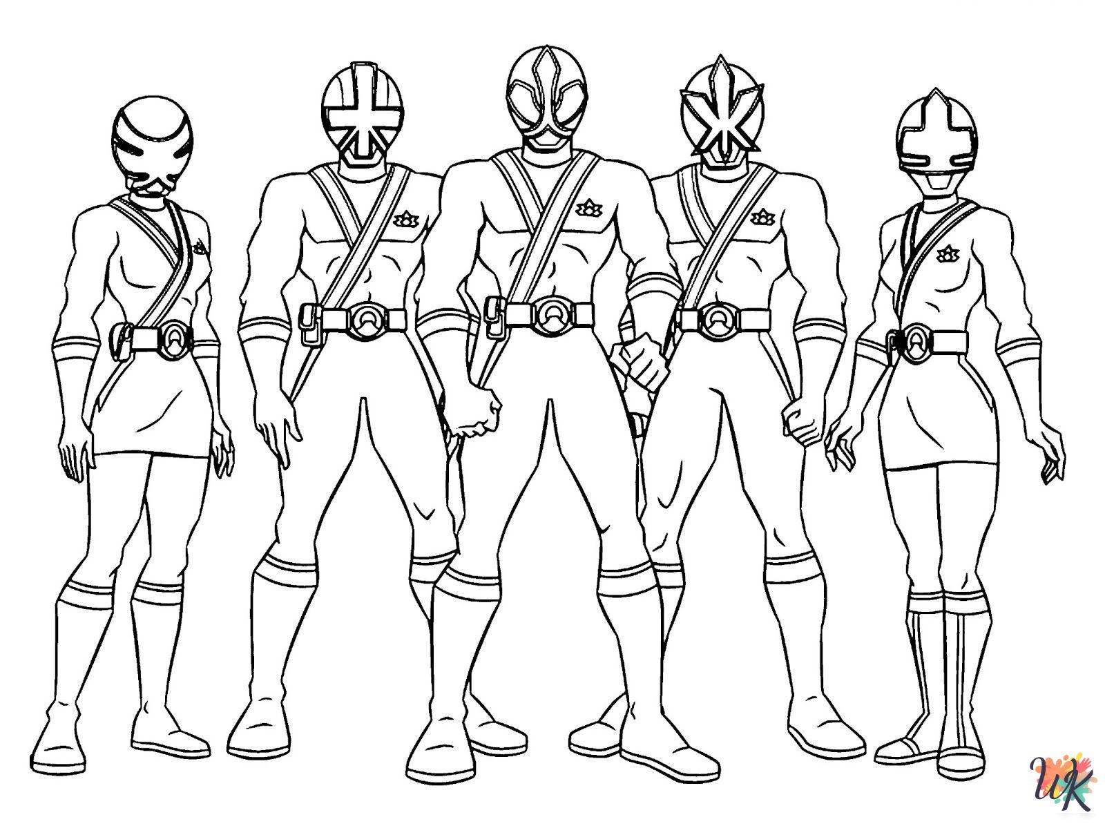 free Power Rangers tree coloring pages