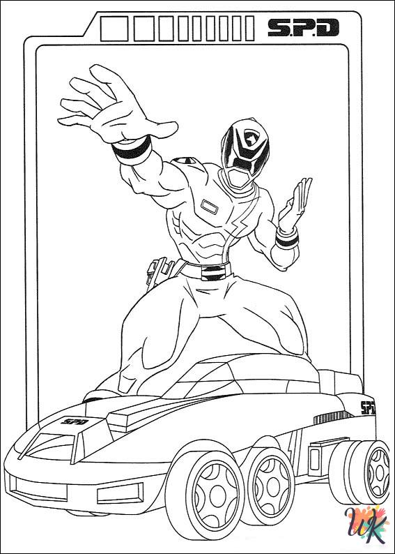 easy cute Power Rangers coloring pages
