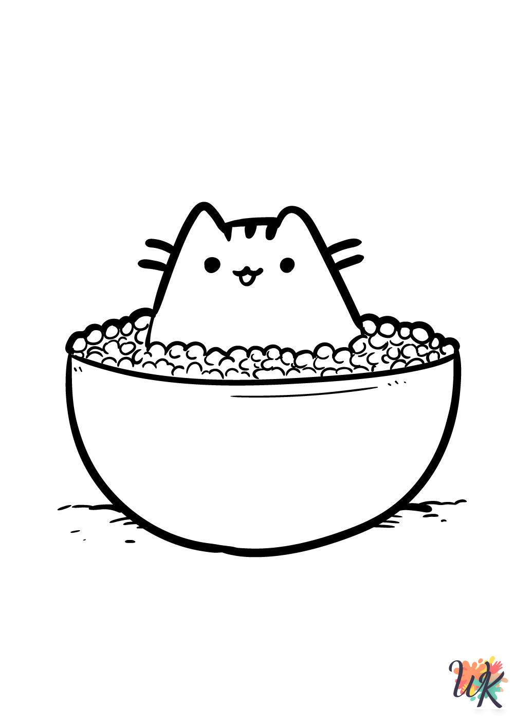 Pusheen coloring pages for adults pdf