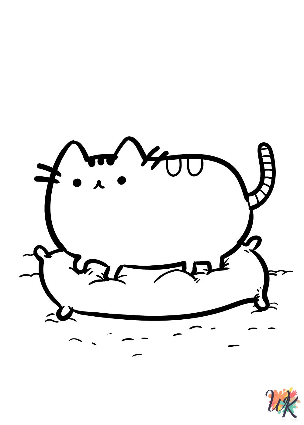 Pusheen coloring pages for adults pdf
