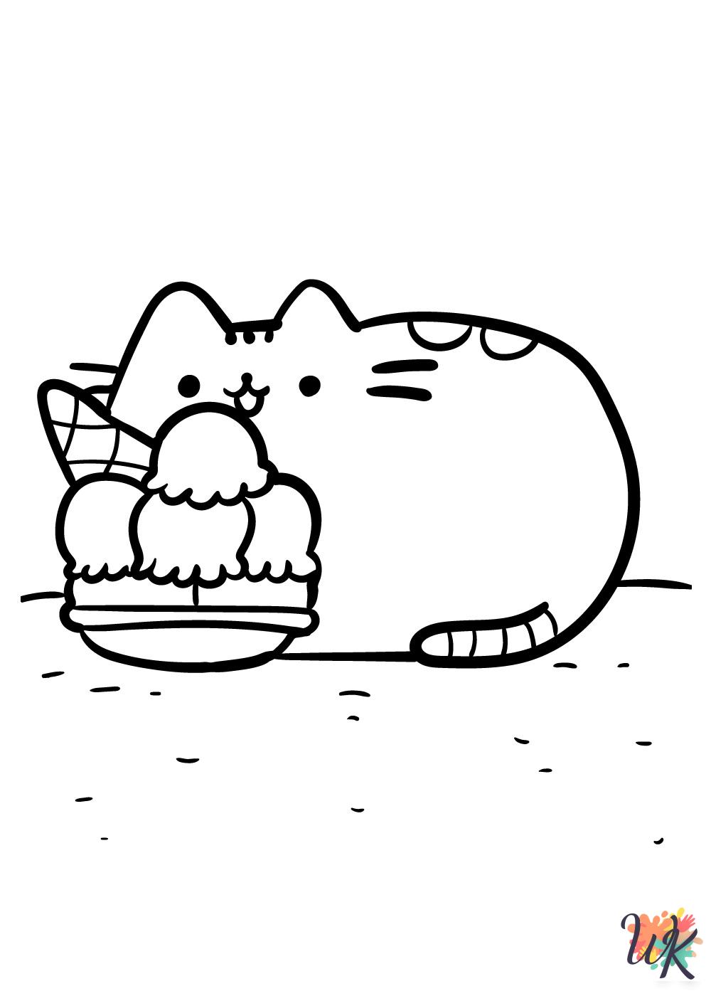 free printable Pusheen coloring pages