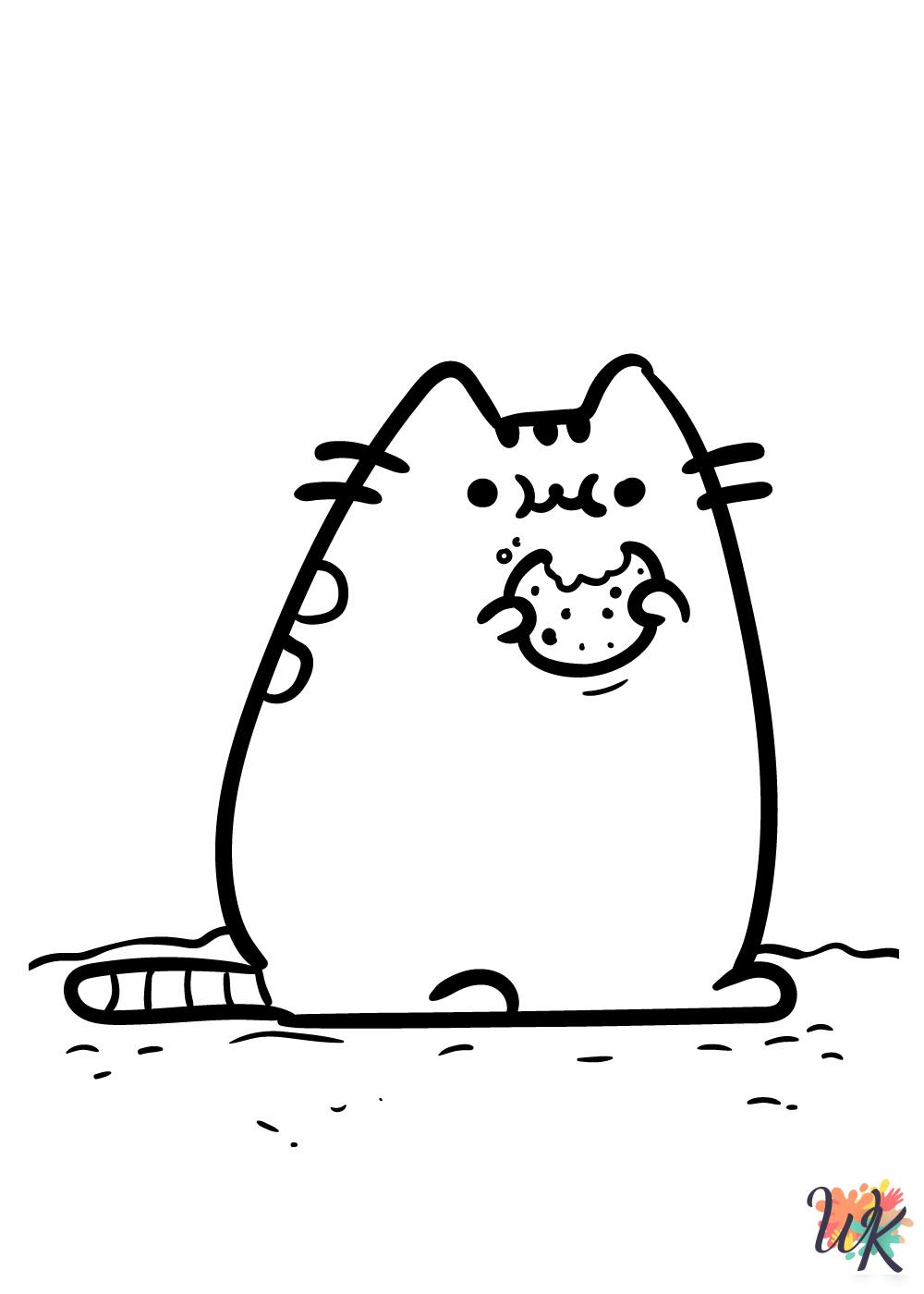 Pusheen coloring pages for kids