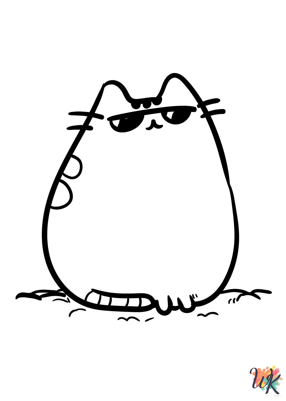 vintage Pusheen coloring pages