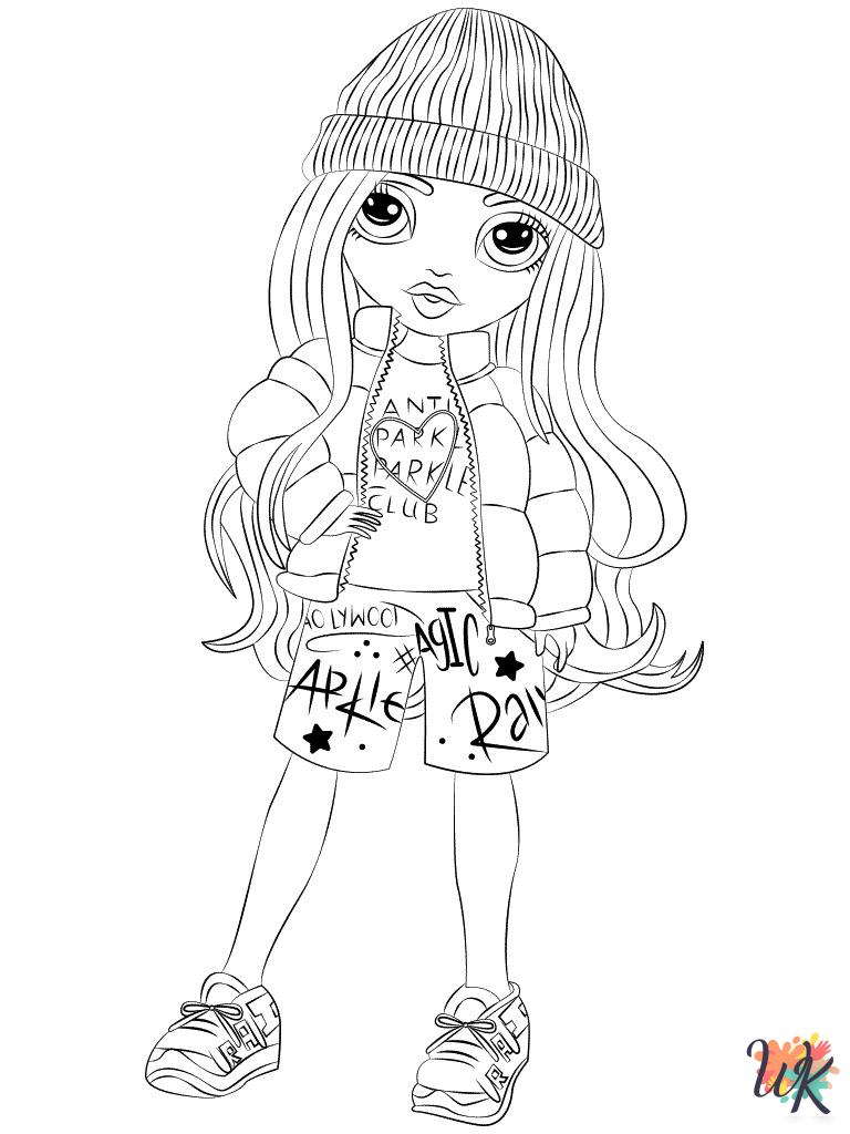 preschool Rainbow High coloring pages