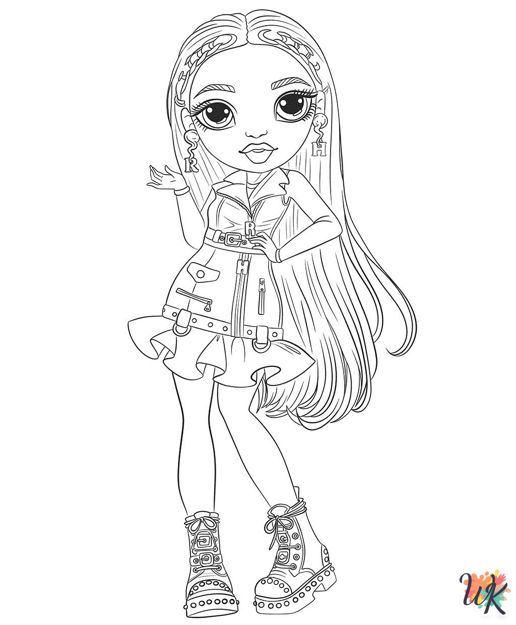hard Rainbow High coloring pages