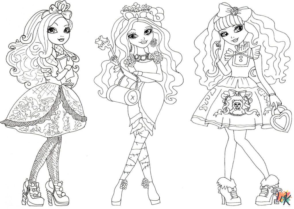 Rainbow High coloring pages for adults