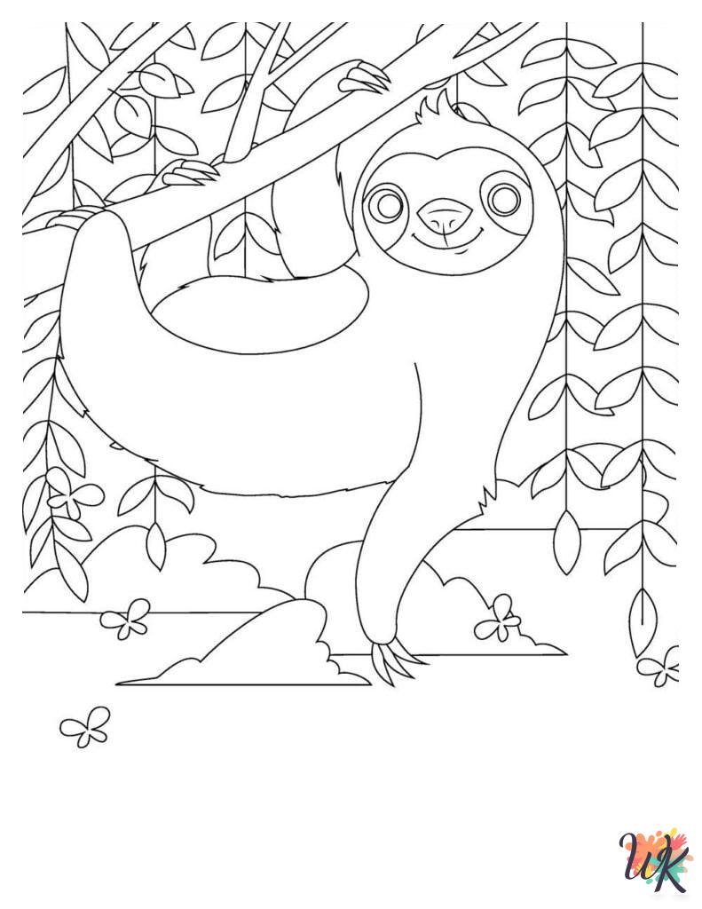 Sloth coloring pages for adults pdf